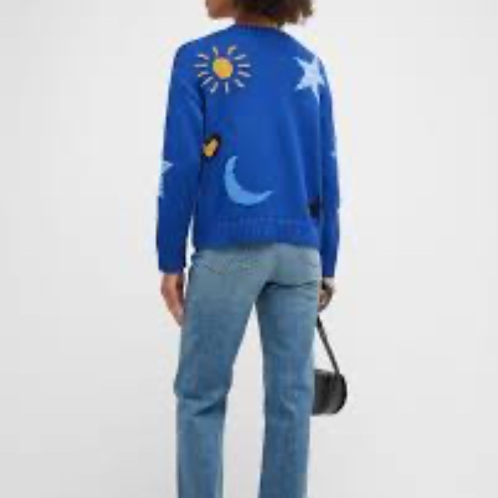 Rails Zoey Celestial Crewneck Sweater In Cobalt Gold Galaxy S - Picture 5 of 14